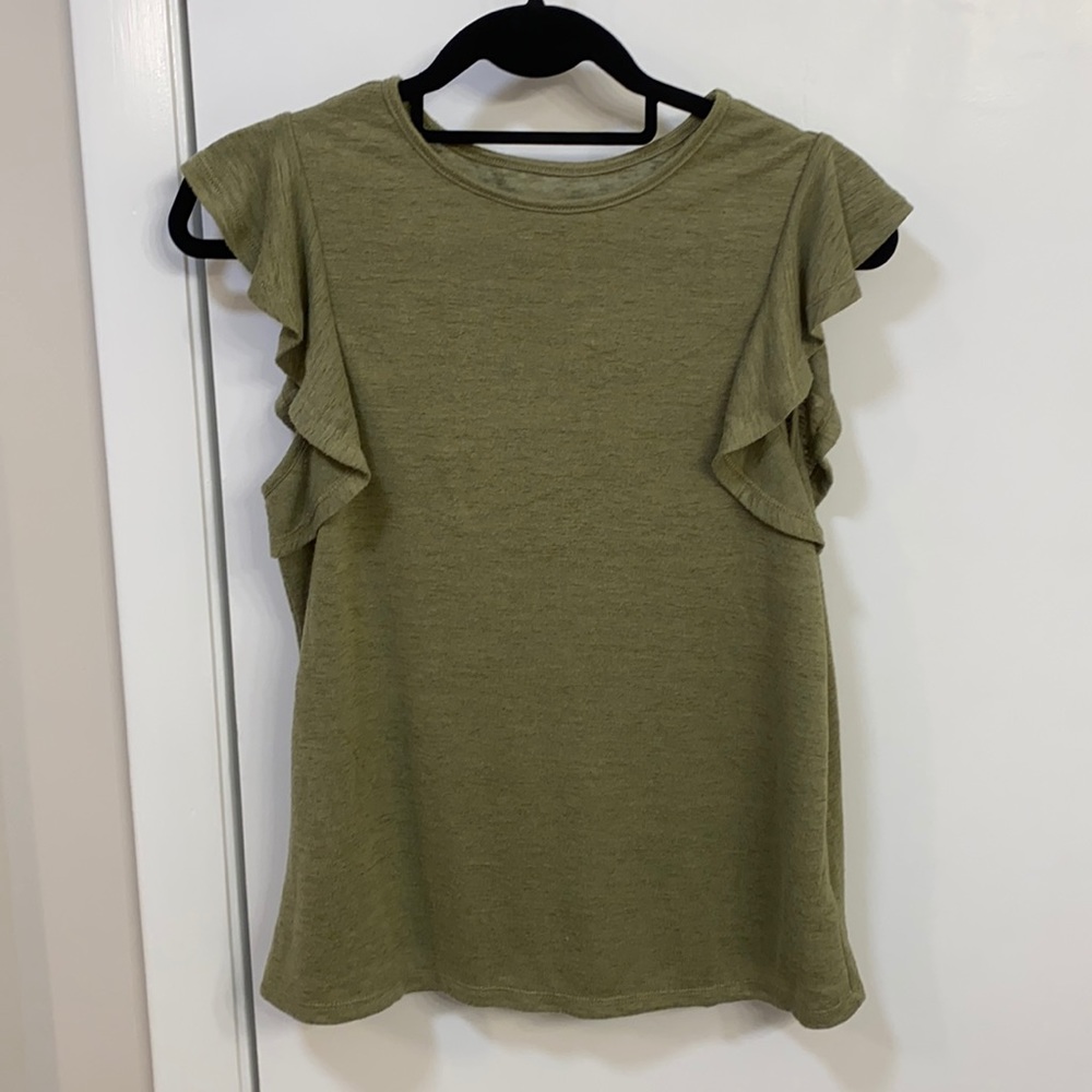 Green Ruffle Sleeve Target Top - Picture 2 of 2